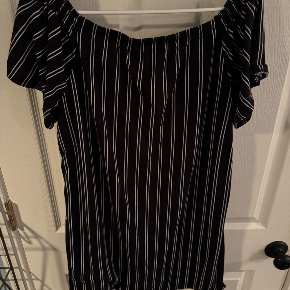Black and White Striped Women's Dress